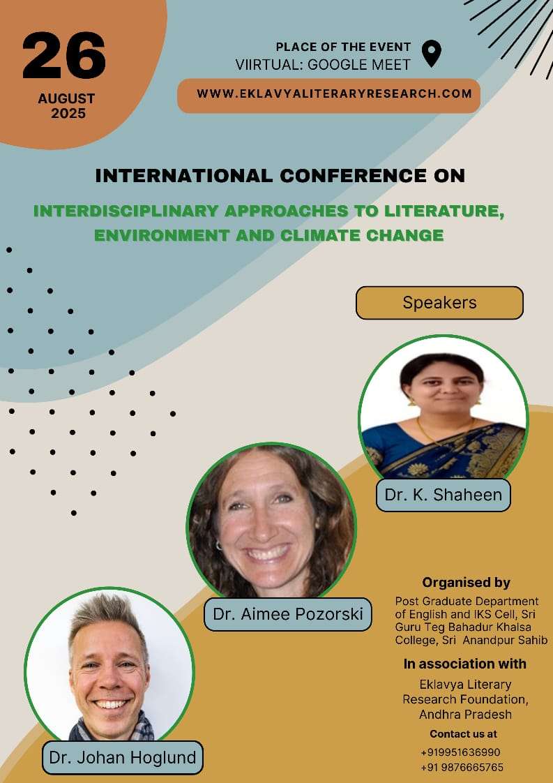 International Conference on Interdisciplinary Approaches to Literature, Environment, and Climate Change flyer